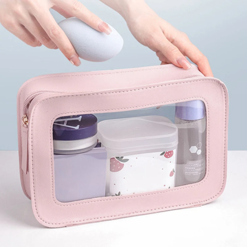 Skincare D'Alba - Damska kosmetyczka podróżna z PU, przezroczysta