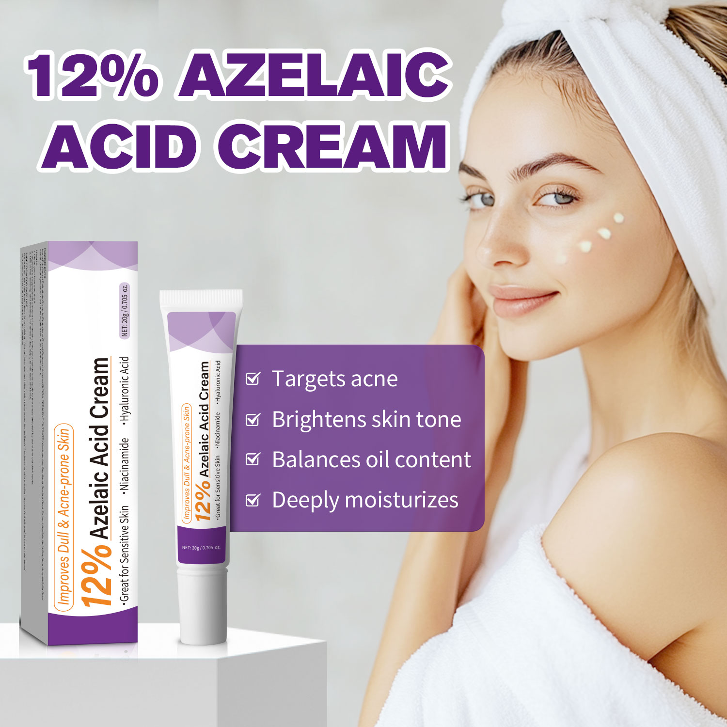 Łagodny krem z kwasem azelaino – Azelaic Acid Cream recenzja i cena